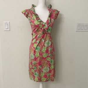 Lilly Pulitzer flowered pink dress sz S